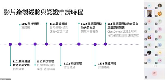 教師分享教材準備與認證準備時程